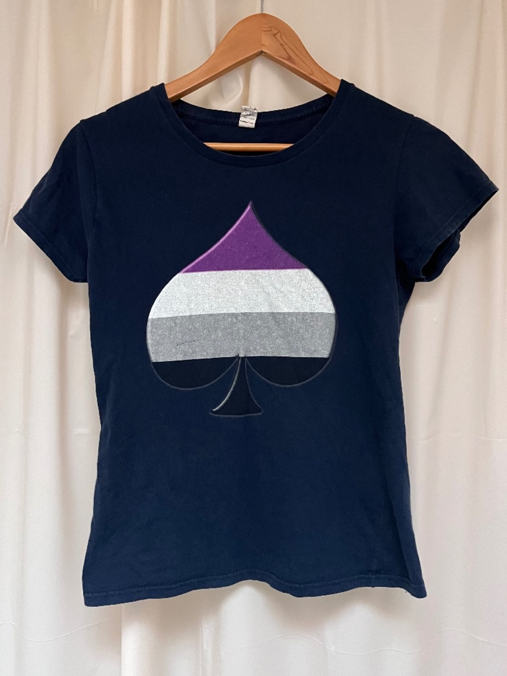 Anvil blue asexual pride spade symbol t shirt medium